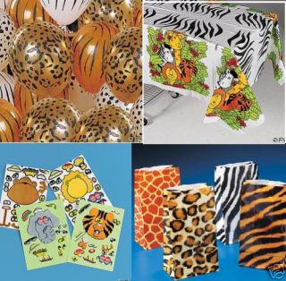 Zoo Animal Print Party Favors Balloon Stickers Jungle