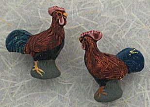 Hand Painted Ceramic Animal Beads 1 Rooster or Chicken Desgin New 