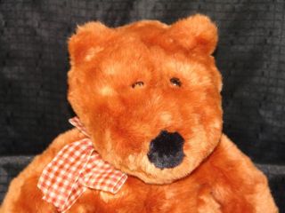 big animal alley brown copper gingham bow plush bear nucite