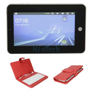 New 7 Android 2.3 4GB Tablet PC + USB 2.0 Keyboard Case Red Protector 