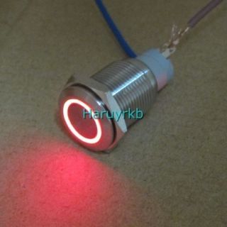 Push Button Angel Eye red Led 19mm hole required 12V Metal Switch 