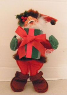 Vintage 6 1994 Annalee Posable Santa doll with Wrapped Gift