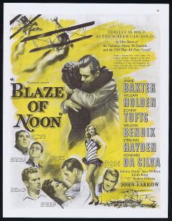 1947 William Holden Anne Baxter Blaze of Noon Movie Promo Print Ad 