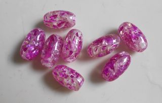 60 Pcs Purple Acrylic Oval Spacer Loose Beads Charms Findings 14 8 Mm 