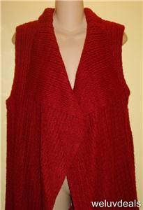 anthony design  long maxi sweater vest red fab l search
