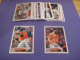 2012 Topps San Francisco Giants Team Set with Update