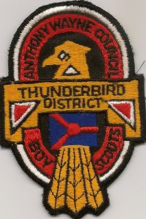 Anthony Wayne Council Thunderbird District Patch Indiana
