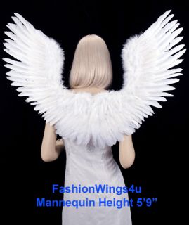   Open Swing White Feather Angel Wings Fairy Swan Bird Costume