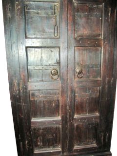 Rustic Wardrobe Cabinet Armoires Huge Antique India Furniture Teak 