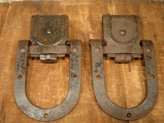 Set of Antique Salvage Barn Door Hanging Track Rollers ~ Old Reclaimed 