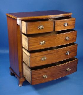 Antique Mahogany Bowfront Chest of Drawers Dresser