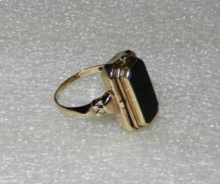 10k yg antique cameo onyx flip ring size 6 5 lb1935