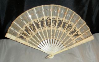  Victorian Antique Lace Ladies Fan