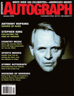 Anthony Hopkins, Stephen King Autograph Mag. Jan 2008