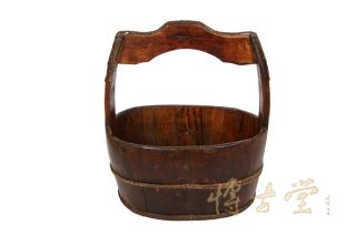 Chinese Antique Wooden Water Bucket 22P78A