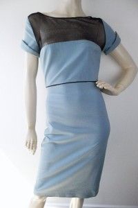 Antonio Berardi Pencil Blue Tulle Dress Size 42