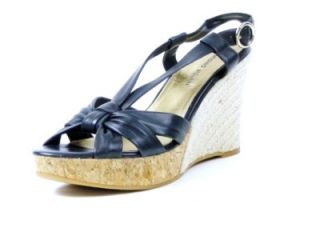 Antonio Melani Womens Shoes Wedge Sandals Navy 10