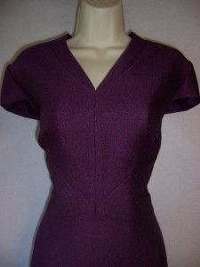 ANTONIO MELANI Taini Purple V Neck Cap Sleeve Versatile Dress 12 NEW