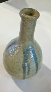 18th Century Antique Japanese Glazed Clay Saki Bottle Nice RARE 
