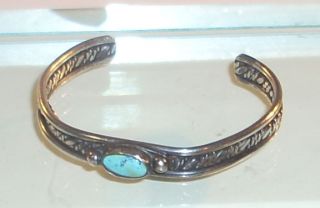 Vintage Childs Southwest Sterling Turquoise Bracelet