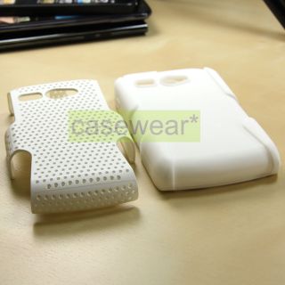 White Apex Perforated Hard Case Gel Cover for Kyocera Hydro C5170 