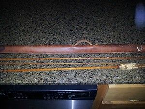 Antique Bamboo Fly Rod with Vintage Leather Case