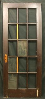 32X79 Antique Pine Wooden French Interior Door Glass Lites Windows 
