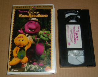 Barney Barneys Camp WannaRunnaRound VHS 1997 wanna runna round