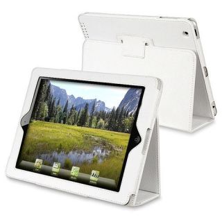 Apple iPad 2 White Leather Case Cover with Stand