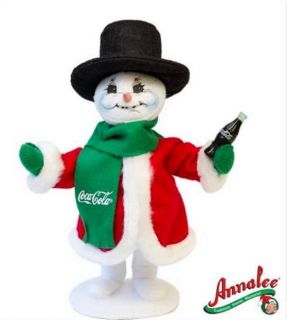 Anna Lee Coca Cola Collectible 9 Snow Man with Coke Cold and Frosty 