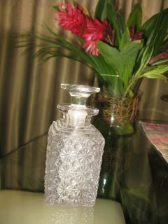 Antique Crystal Cut Glass Spirit Wine or Whisky Decanter w Stopper 