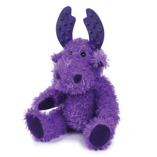Cute Moose Purple Moppy Plush Rubber Antlers Dog Puppy Toy