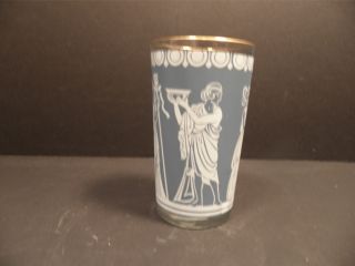 Jeanette Greek Roman Blue  glass Drink Glasses