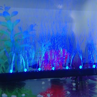 Aquarium Fish Tank Airstone Bubble LED Light Blue or White or Colorful 