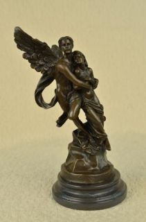   Eros Aphrodite Venus Winged Lovers Bronze Marble Statue AR