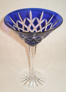   Cut to Clear Glass Martini Cocktail Arabella Cobalt Blue