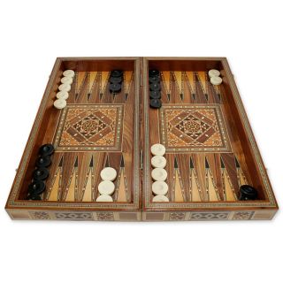 Wooden Middle Eastern Backgammon Set 20 Khayt Arabi
