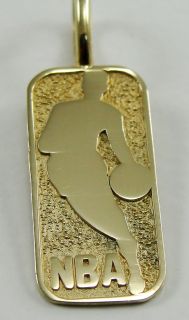 Michael Anthony Ma 14K Yellow Gold NBA Logo Pendant Basketball Charm 