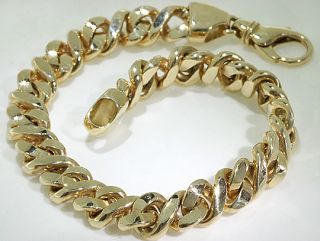 Classic Mans Bracelet 10k Yellow Gold Infinity Link 46 Grams