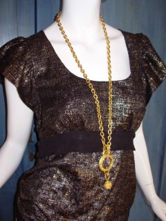 ARDEN B GOLD GLITTER BLACK FLORAL LACE LADY HOLIDAY OFFICE PARTY 