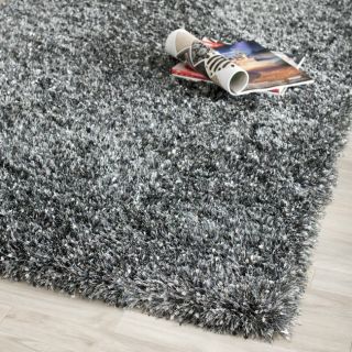 Malibu Charcoal Grey Shag Carpet Area Rug 4 x 6