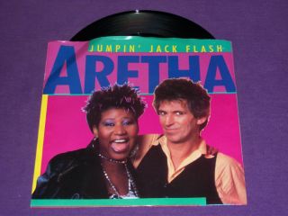 Aretha Franklin   Keith Richards Jumpin Jack Flash 7 Vinyl 45 