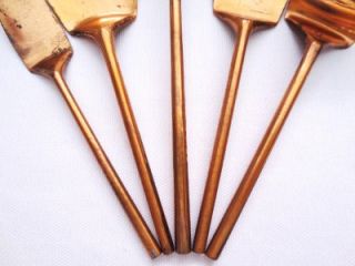 Japanese vintage copper ash scoop Haisaji 5set; tea ceremony/ 915