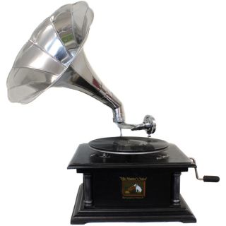Antique Replica RCA Victor Phonograph Gramophone with Large Silver 