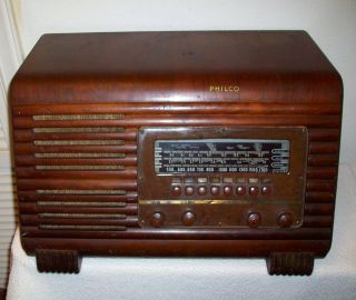Vintage Philco Overseas Police Broadcast Wood Tube Radio Parts