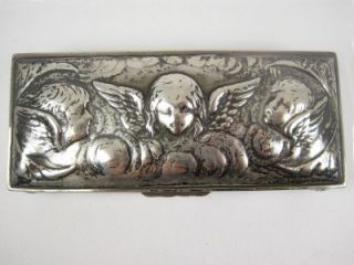 Antique 1898 William Comyns Sterling Silver Snuff Box Repousse 