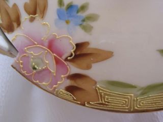 Antique Hand Painted Floral Nippon Soap Dish with Drainer