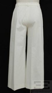Armani COLLEZIONI Cream Wide Leg Trouser Pants Size 12 New