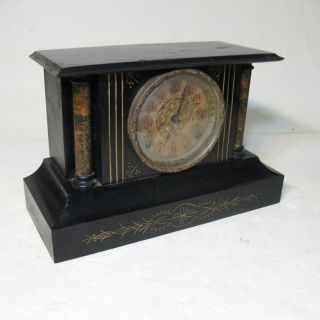 WELCH ORPHEUS ANTIQUE MANTEL BLACK CLOCK IRON TO BE COMPLETED 
