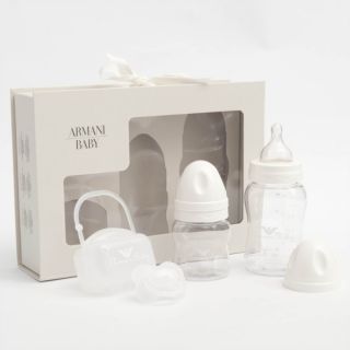 Armani Baby White Bottle Beaker Dummy Set